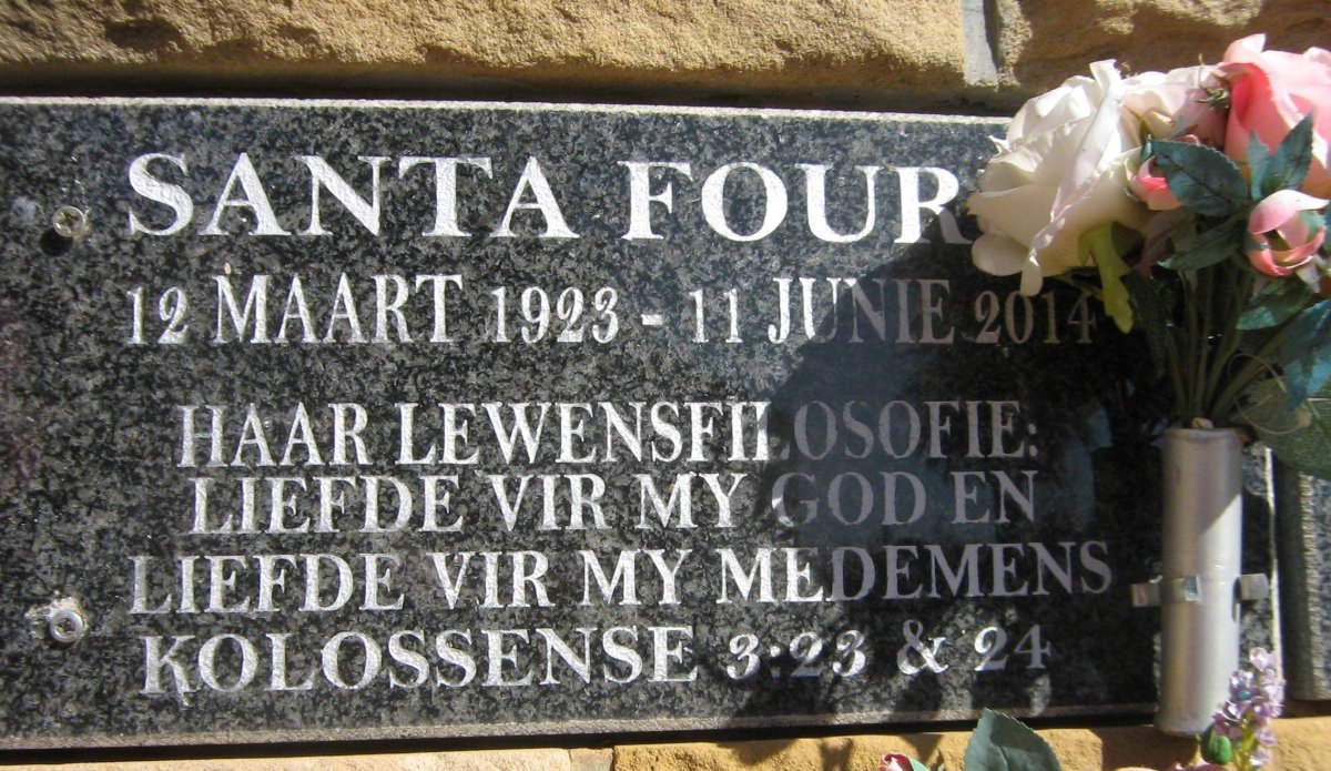 FOURIE Santa 1923-2014