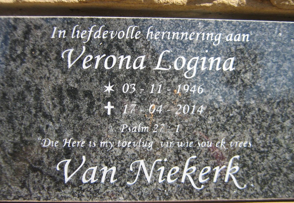 NIEKERK Verona Logina, van 1946-2014