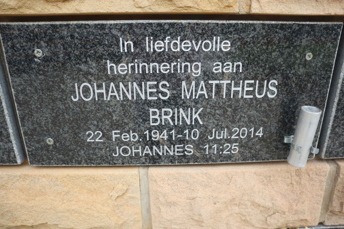 BRINK Johannes Mattheus 1941-2014