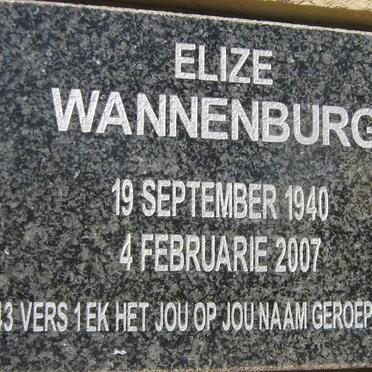 WANNENBURG Elize 1940-2007