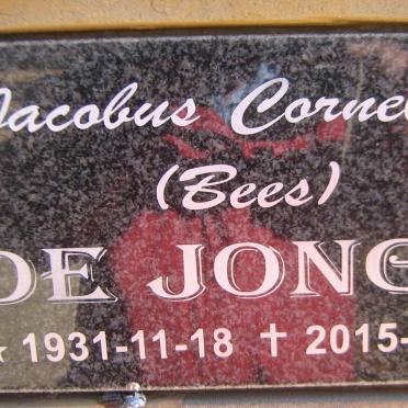JONGE Jacobus Cornelius, de 1931-2015