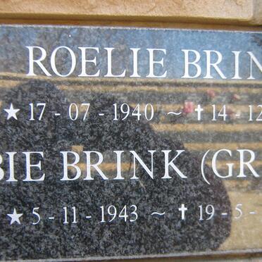 BRINK Roelie 1940-2012 &amp; Bybie GRAHAM 1943-2014