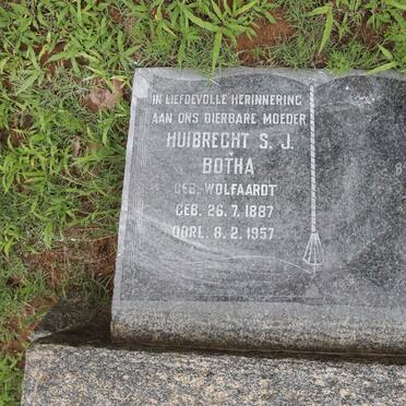 BOTHA Huibrecht S.J. nee WOLFAARDT 1887-1957