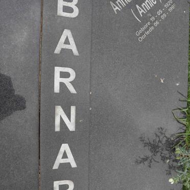 BARNARD Cornelius Johannes 1916-1999 &amp; Anna Christina 1920-1999 