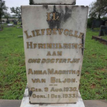 BILJON Anna Magritha, van 1930-1933