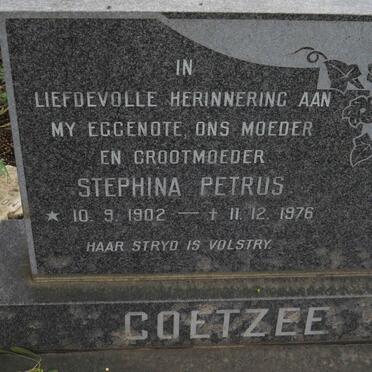 COETZEE Stephina Petrus 1902-1976
