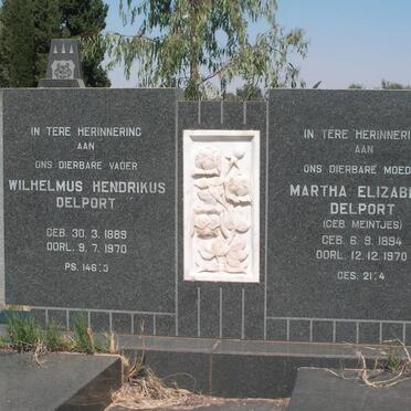 DELPORT Wilhelmus Hendrikus 1889-1970 &amp; Martha Elizabeth MEINTJES 1894-1970