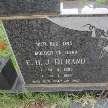 DURAND E.H.J. nee 1903-1984