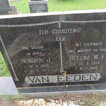 EEDEN Hendrik J., van 1925-1984 &amp; Helena M.E. 1934-1985