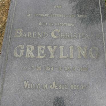 GREYLING Barend Christiaan 1924-199?