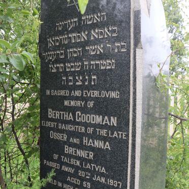 GOODMAN Bertha nee BRENNER -1937