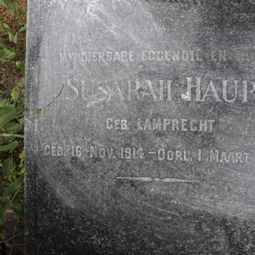 HAUPT Susarah nee LAMPRECHT 1914-1950