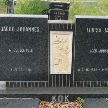 KOK Jacobus Johannes 1897 -1976 &amp; Louisa Jacoba JOOSTE 1896-1975