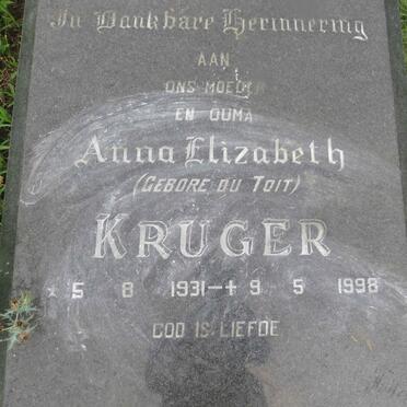 KRUGER Anna Elizabeth nee DU TOIT 1931-1998