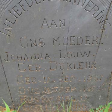 LOUW Johanna nee DE KLERK 1857-1922