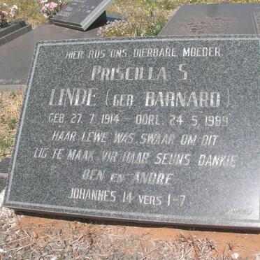 LINDE Priscilla S. nee BARNARD 1914-1999