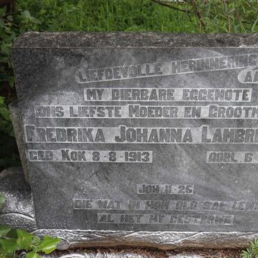 LAMBRECHTS Fredrika Johanna 1913-1962