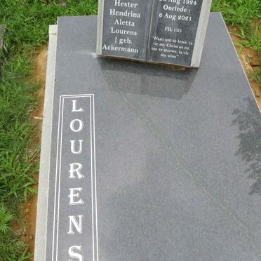 LOURENS Hester Hendrina Aletta nee ACKERMANN 1924-2021