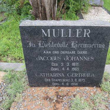 MULLER Jacobus Johannes 1871-1965 &amp; Catharina Gertruida STAPELBERG 1875-1960