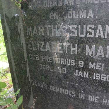 MAREE Martha Susanna Elizabeth nee PRETORIUS 1905-1960