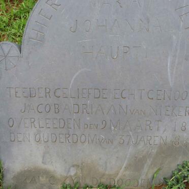 NIEKERK Maria Johanna, van nee HAUPT 1833-1871