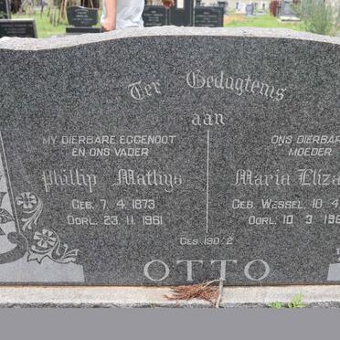 OTTO Phillip Mathys 1873-1961 &amp; Maria Elizabeth WESSEL 1876-1964