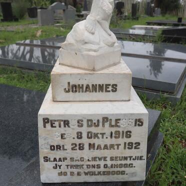 PLESSIS Johannes Petrus, du 1916-1921