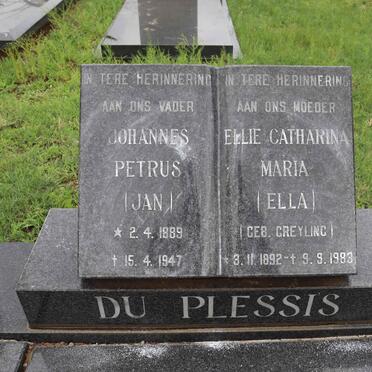 PLESSIS Johannes Petrus, du 1889-1947 &amp; Ellie Catharina Maria GREYLING 1892-1983