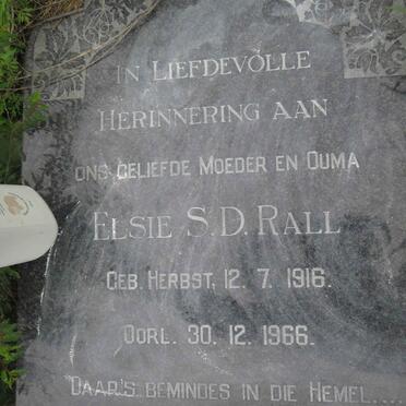 RALL Elsie S.D. nee HERBST 1916-1966