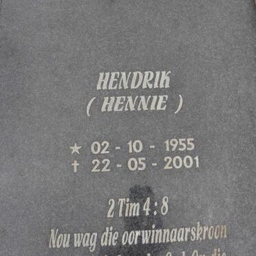 RAS Hendrik 1955-2001 &amp; Anna Wilhelmina VAN ZYL 1957- 