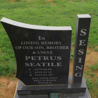 SESING Petrus Seatile 1973-2019