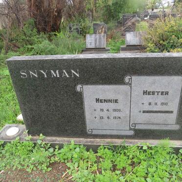 SNYMAN Hennie 1906-1974 &amp; Hester 1910-