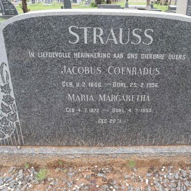 STRAUSS Jacobus Coenradus 1866-1956 &amp; Maria Margaretha 1872-1953
