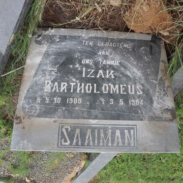 SAAIMAN Izak  Bartholomeus 1908-1984