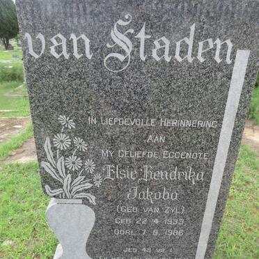 STADEN Elsie Hendrika Jakoba, van nee VAN ZYL 1933-1986