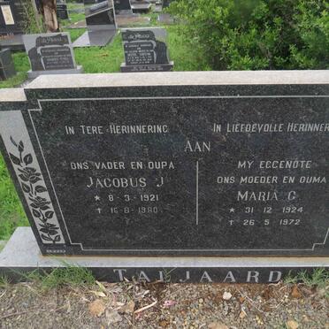 TALJAARD Jacobus J. 1921-1980 &amp; Maria G. 1924-1972