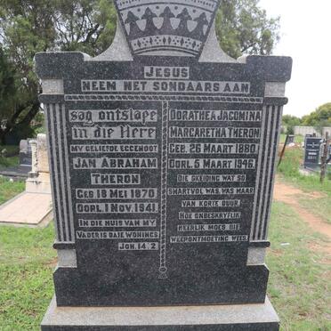 THERON Jan Abraham 1870-1941 &amp; Dorathea Jacomina Margaretha 1880-1946