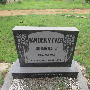 VYVER Susanna J., van der nee VAN WYK 1900-1975