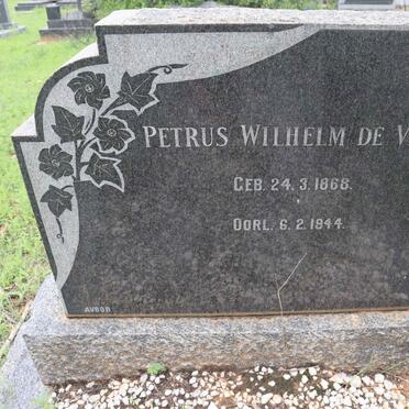 VRIES Petrus Wilhelm, de 1868-1944