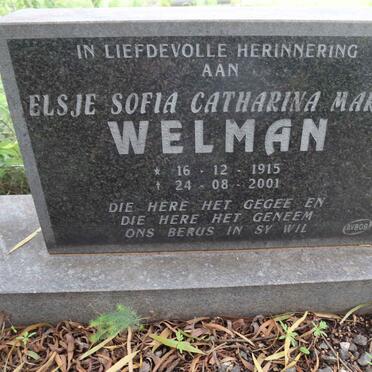 WELMAN Elsje Sofia Catharina Maria 1915-2001