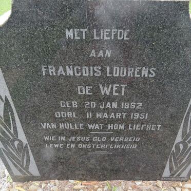 WET Francois Lourens, de 1862-1951