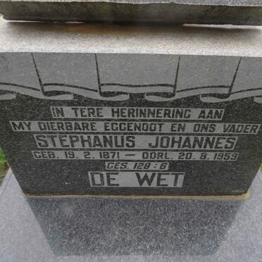 WET Stephanus Johannes, de 1871-1959