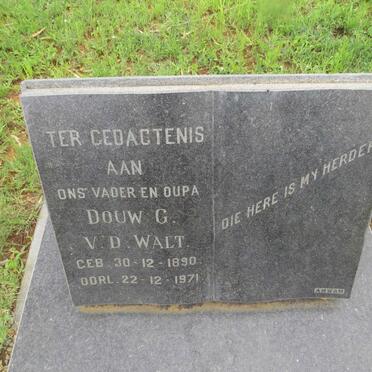 WALT Douw G., van der 1890-1971