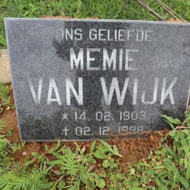 WIJK Memie, van 1903-1998