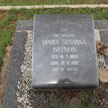WELMAN Maria Susanna 1880-1962