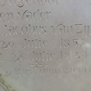 ZYL Petrus Jacobus, van 1853-1924