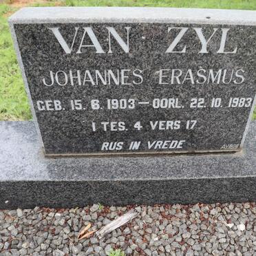 ZYL Johannes Erasmus, van 1903-1983