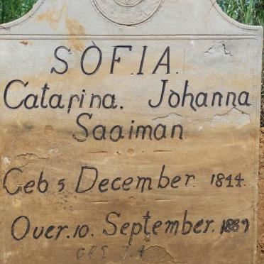 SAAIMAN Sofia Catarina Johanna 1844-1889