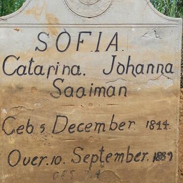 SAAIMAN Sofia Catarina Johanna 1844-1889