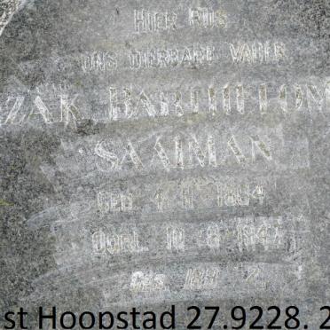 SAAIMAN Isak Barthelomus 1864-1947